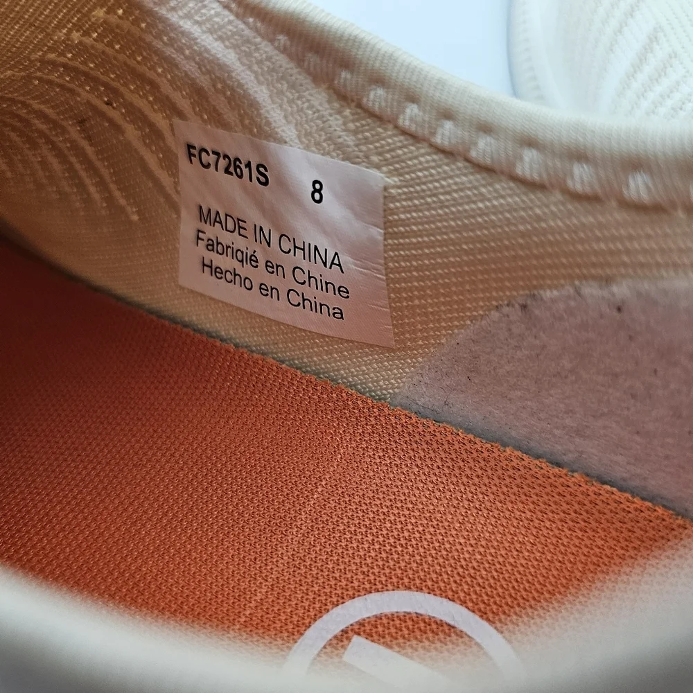 French Connection Men's Dart Slip On Sneakers White Orange FCUK Size 8